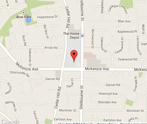 Map showing directions to the University Heights Shopping Centre. Click for Google maps.