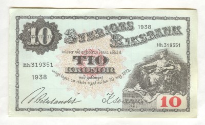 Sweden 10 Kronor Bill Notepad