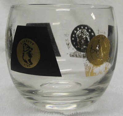 World Coins Glass Cup