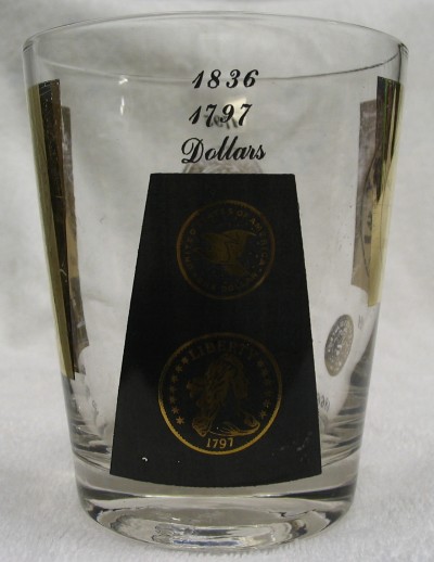 USA Gold $1 Coins Glass Cup