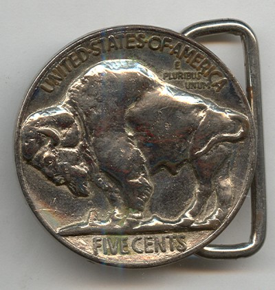 USA Five Cent Buffalo Coin Belt Buckle