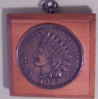 USA One Cent Indian Head Coin Wall Hanging