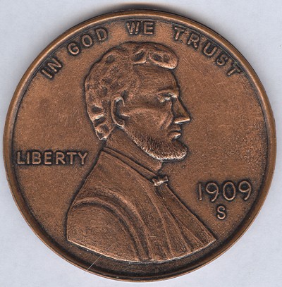 USA Lincoln Wheat Cent Coin Large Reproduction